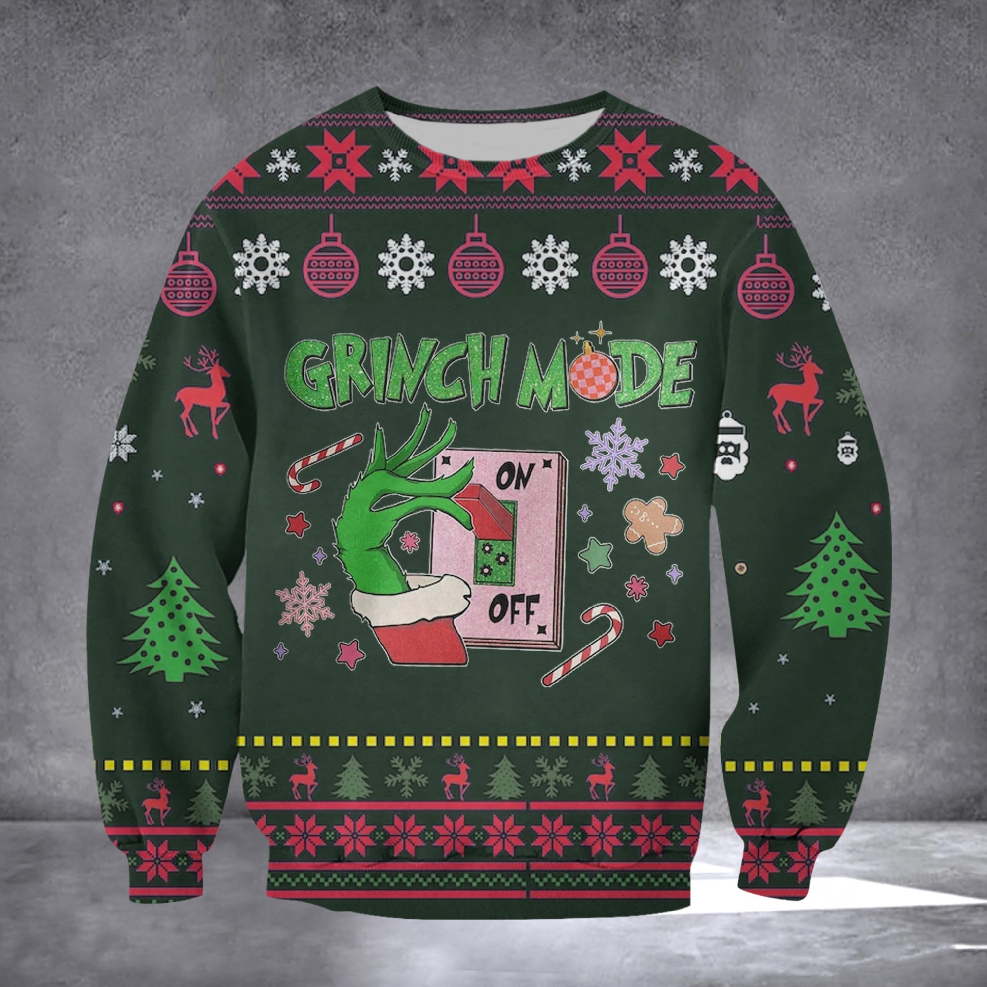 Grinch Mode On Ugly Christmas Sweater Grinch Hand Sweater Gifts For Men Women Grinch Mode On Ugly Christmas Sweater Grinch Hand Sweater Gifts For Men Women