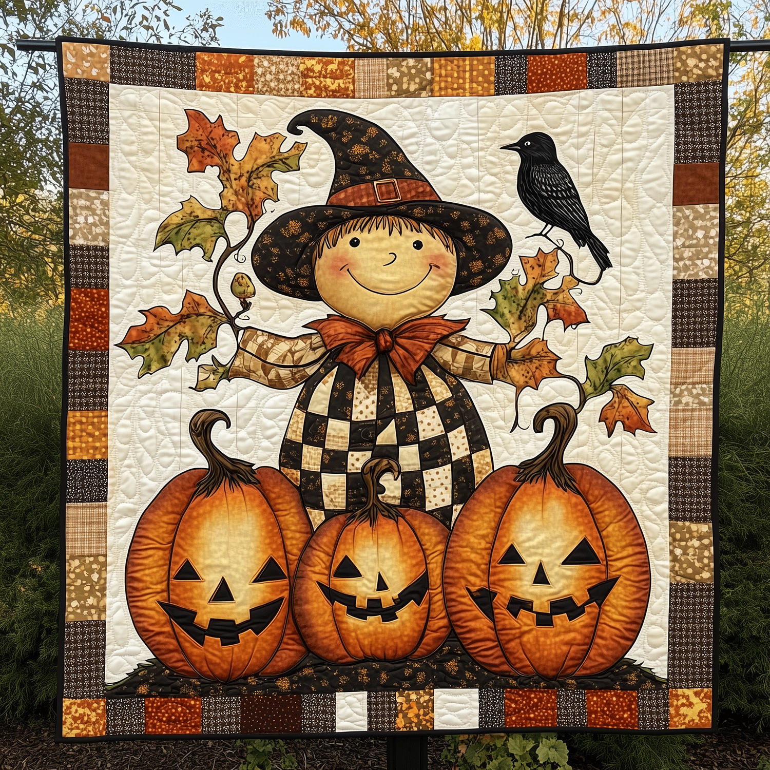 Grinning Scarecrow Quilted Blanket Gift Ideas For Fall