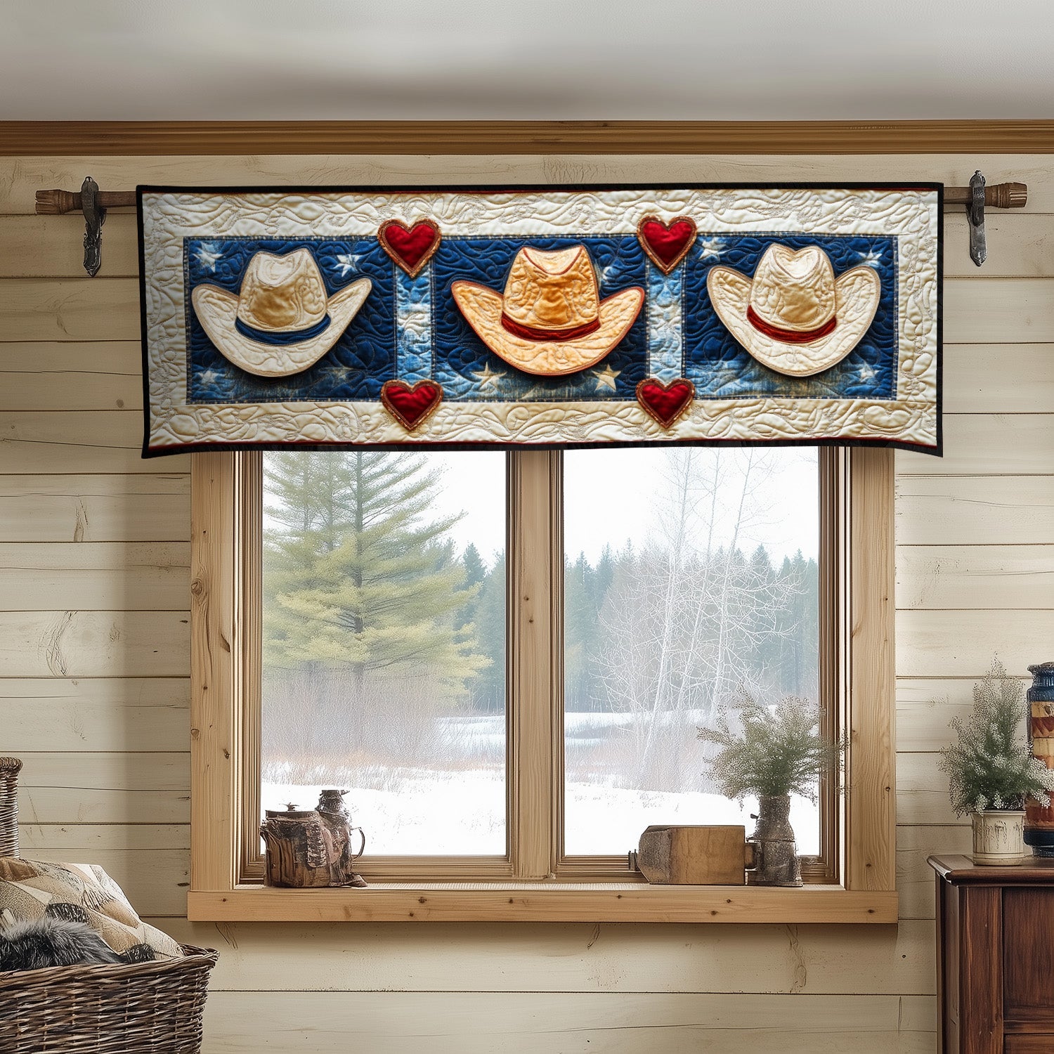 Grit and Glory Quilted Valance Foyer Christmas Decor Gifts For Cowboy Boyfriend