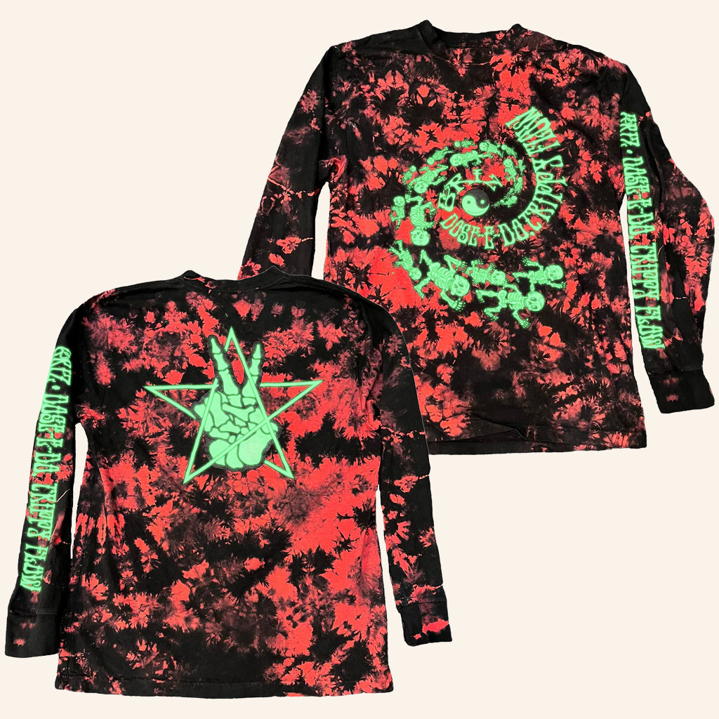 Griz Merch Dose E Do Glow Blood Red Tie Dye Long Sleeve T-Shirt Gifts For DJ Fans