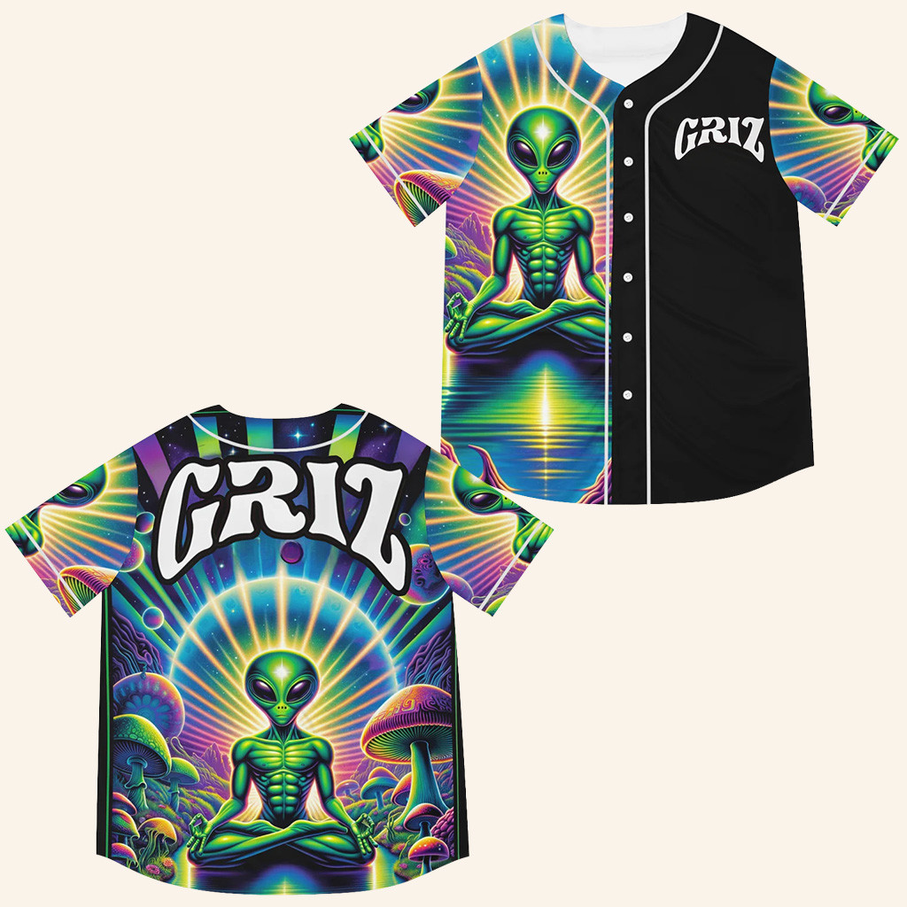 GRIZ Merch GRIZ EDM Rave Jersey Alien Jersey Xmas Gifts For Husband