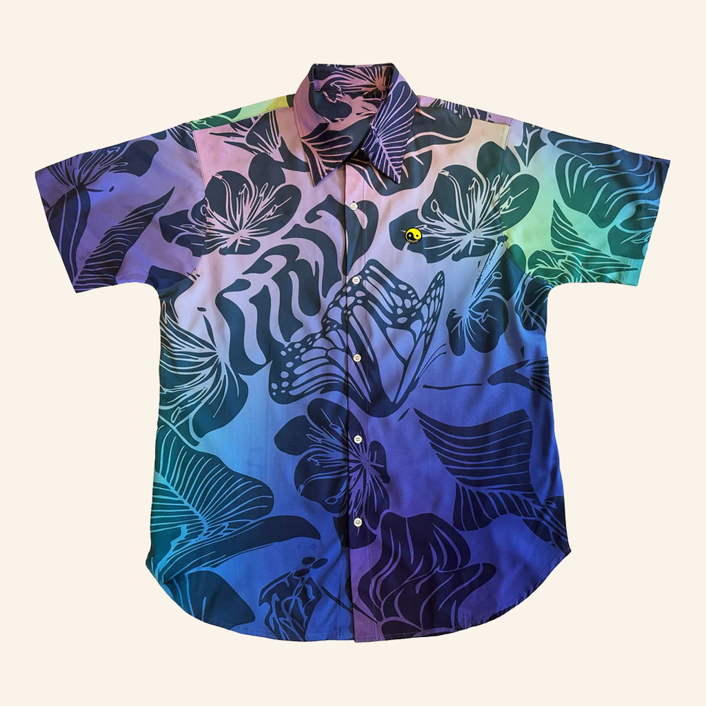 Griz Merch GRiZ Floral Warp Button Up Shirt Birthday Gift For Husband