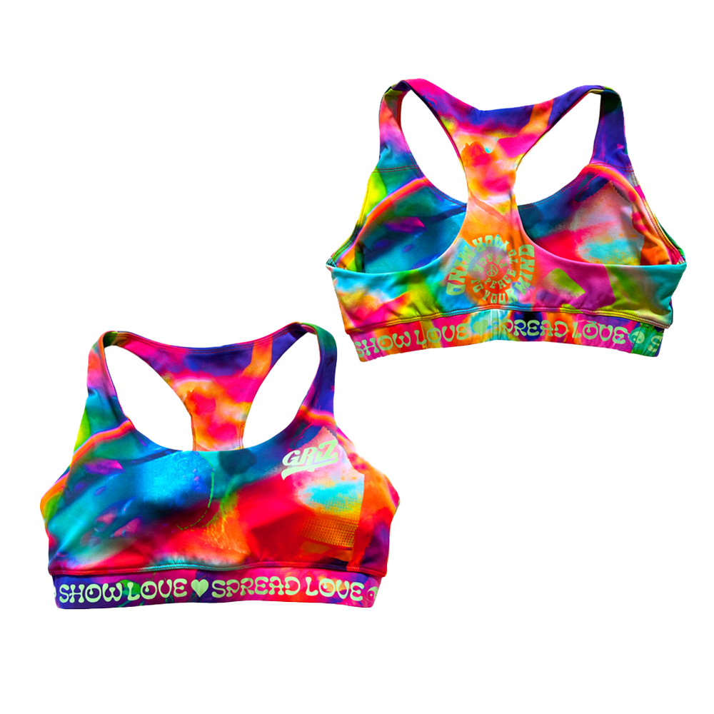 Griz Merch Griz Infra Rad Activewear Racerback Sports Bra Gifts For DJ Fans