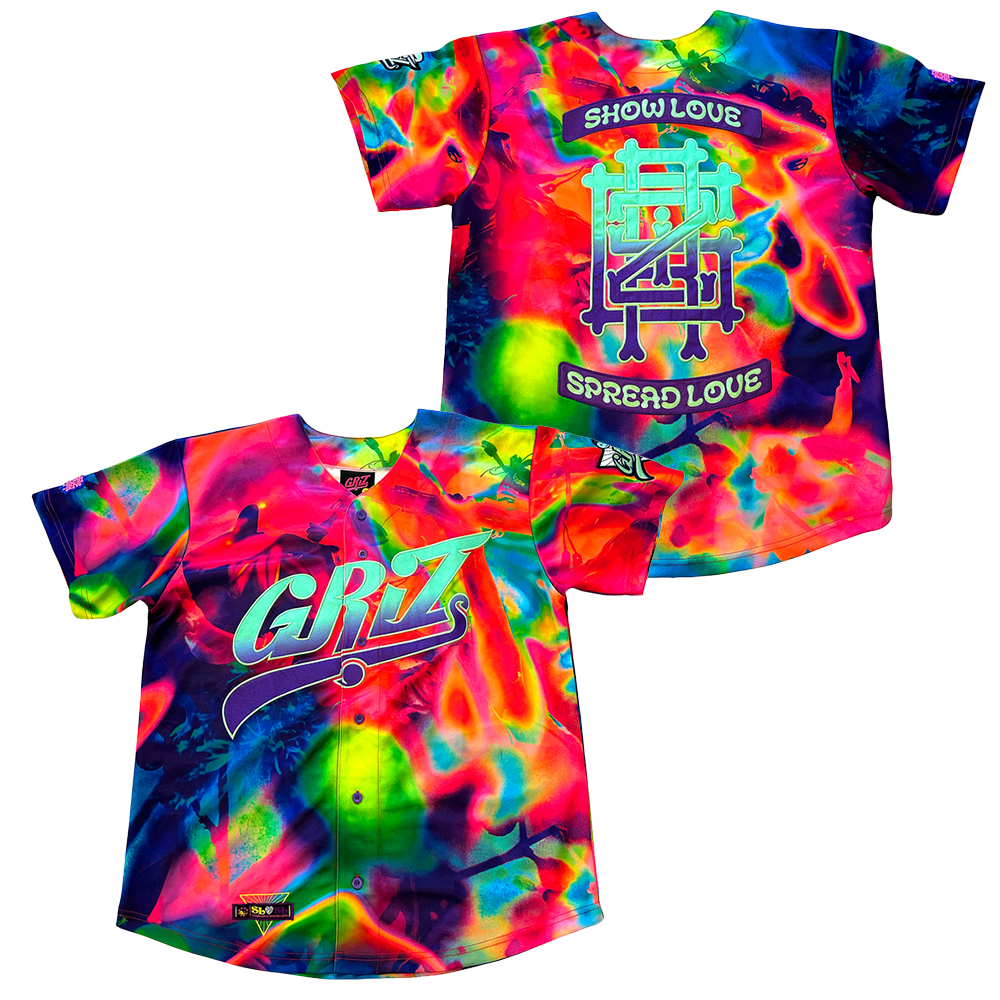 Griz Merch GRiZ Infra Rad Button Up Baseball Jersey Gifts For DJ Fans Father's Day Gift for Dad