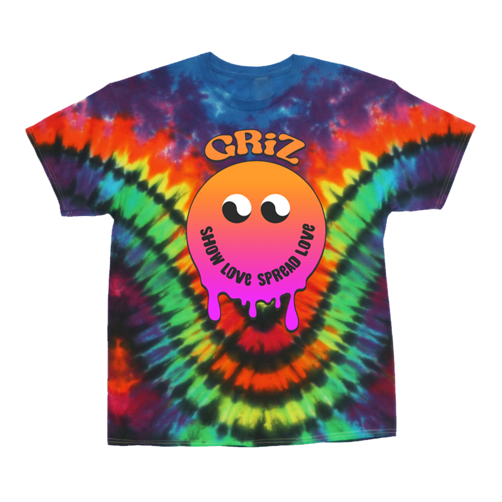 Griz Merch Griz SLSL Drippy Smiley Tie Dye T-Shirt Gifts For DJ Fans