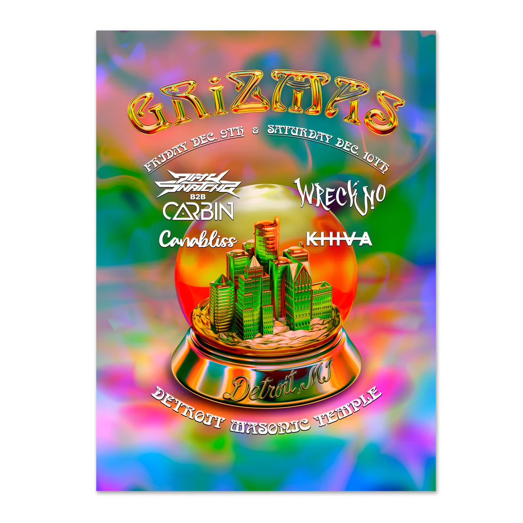 Griz Merch GRiZMAS 2022 Masonic Temple Concert Poster Living Room Decor For Fans