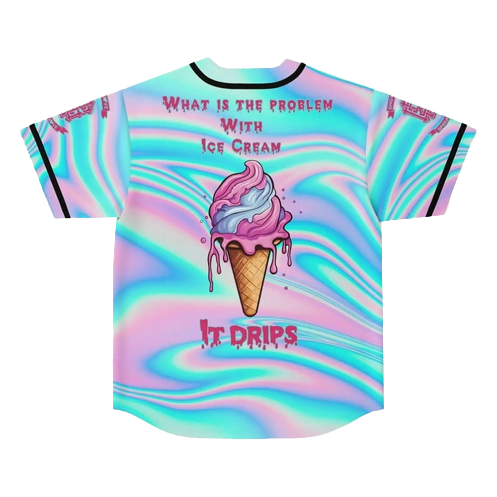 Griz Merch Ice Cream Griz Baseball Jersey Gifts For DJ Fans Unique Gift for Southern Men