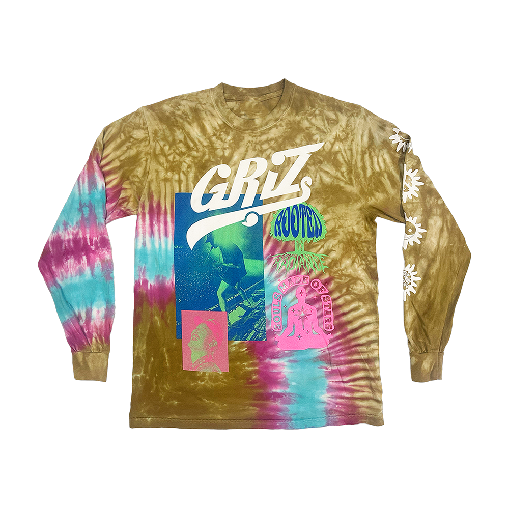 GRiZ Merch Rooted In Radiance Tie Dye Long Sleeve Shirt Presents For Music Lovers