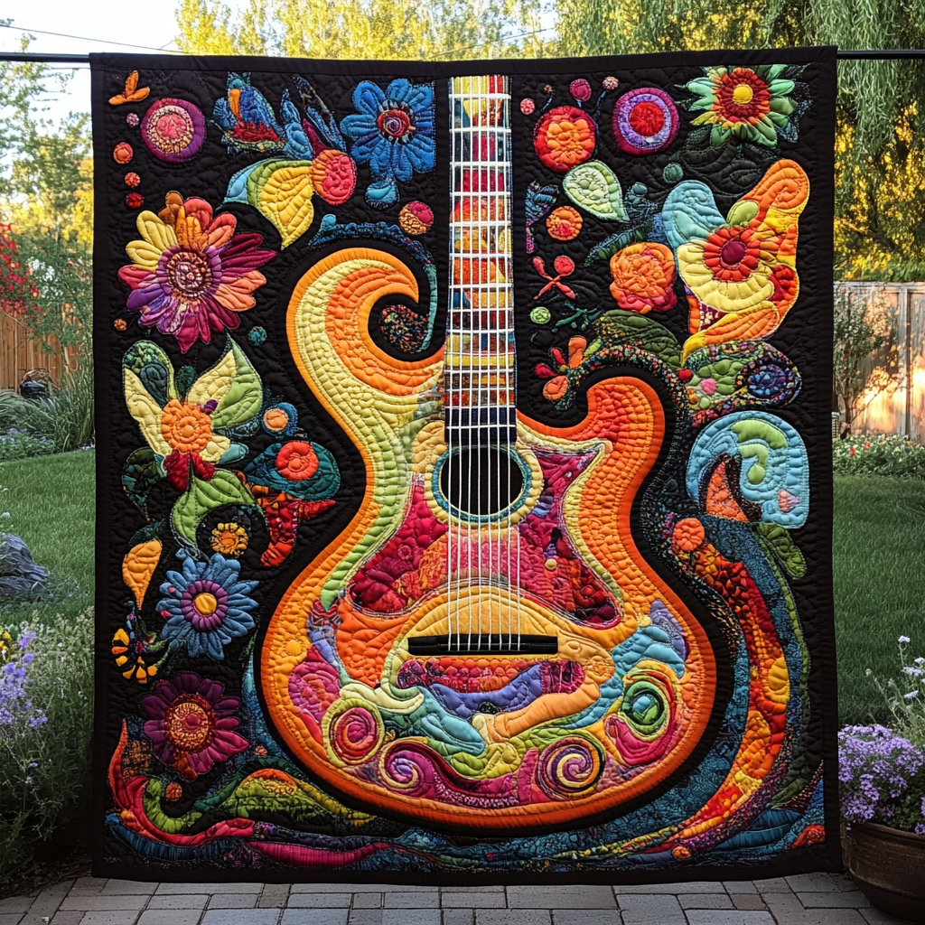 Groove and Flow Quilted Blanket Musical Gifts For Adults