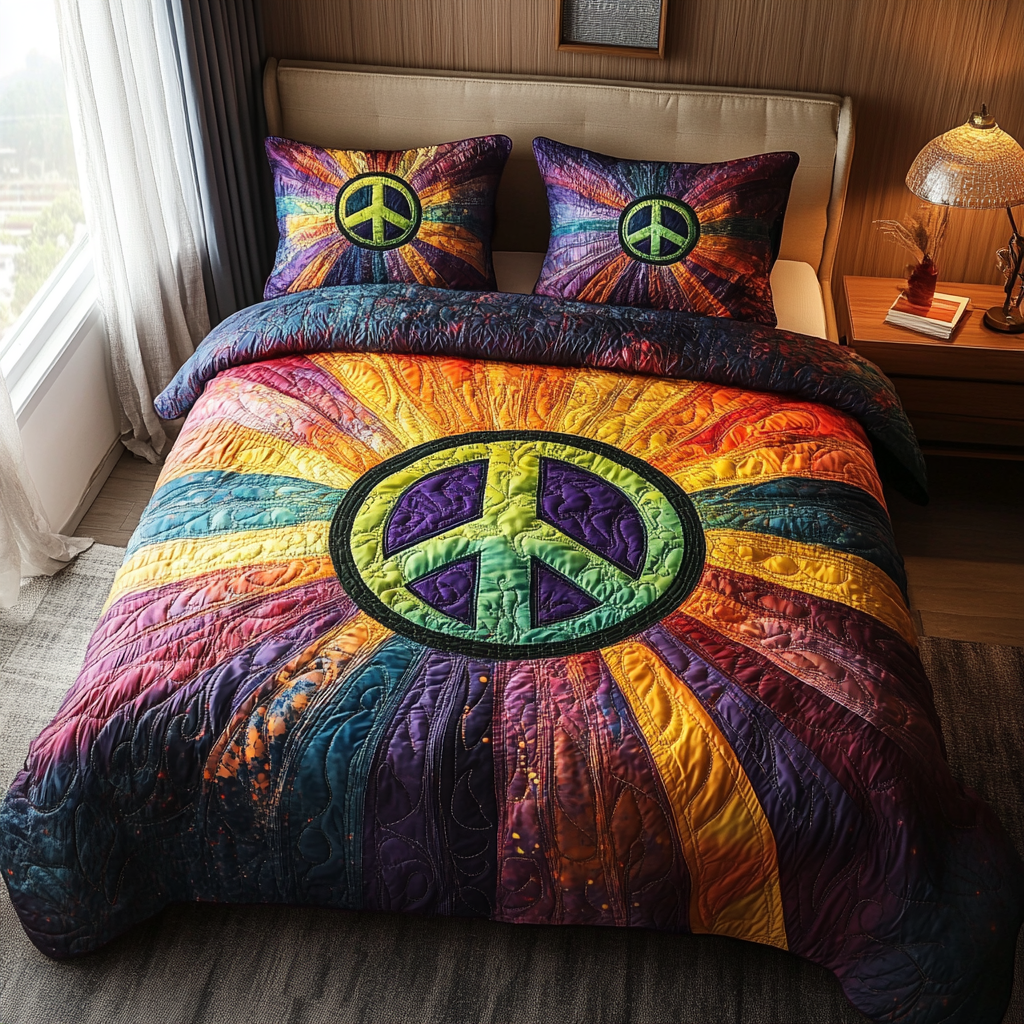 Groovy Days Quilted Bedding Set Bed Decorations Christmas Ideas For Hippies