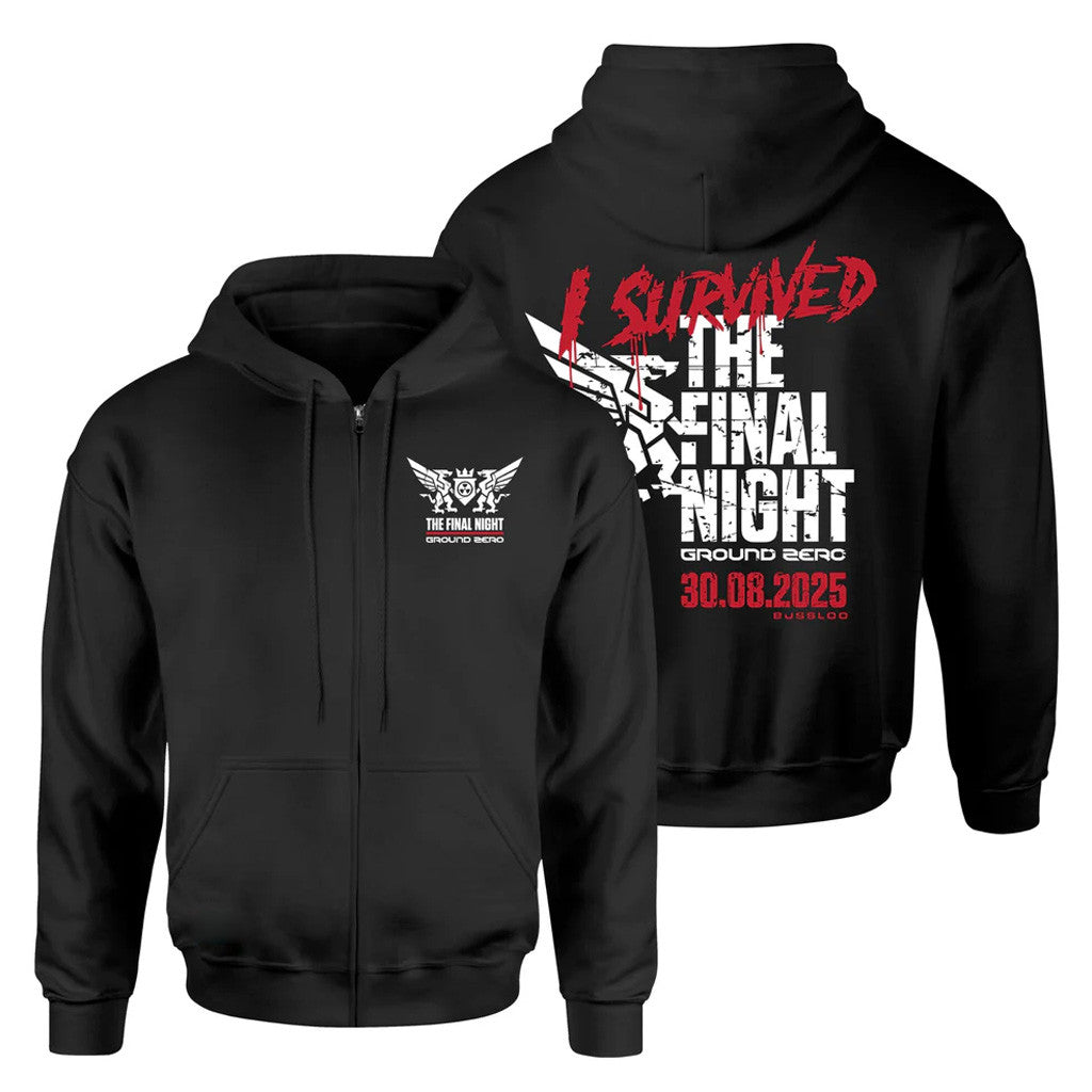Ground Zero Festival Merch Ground Zero I Survived The Final Night Zip Hoodie Gifts For Husband