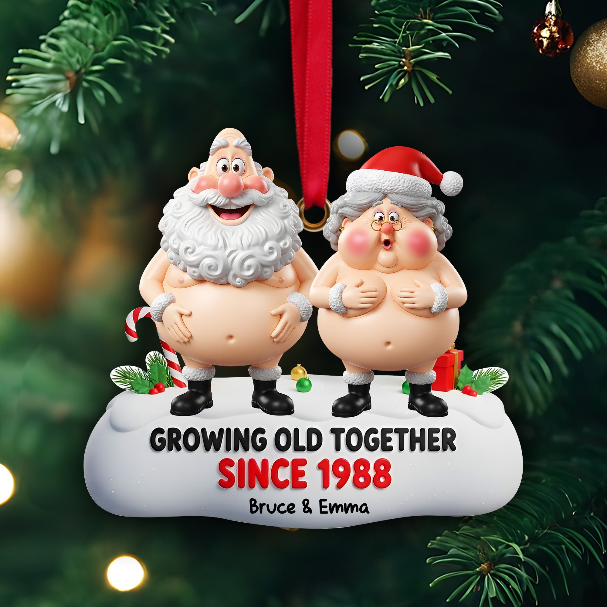 Growing Old Couple Ornament - Personalized Funny Gifts For Couple - Xmas Ornament Gift Growing Old Couple Ornament - Personalized Funny Gifts For Couple - Xmas Ornament Gift