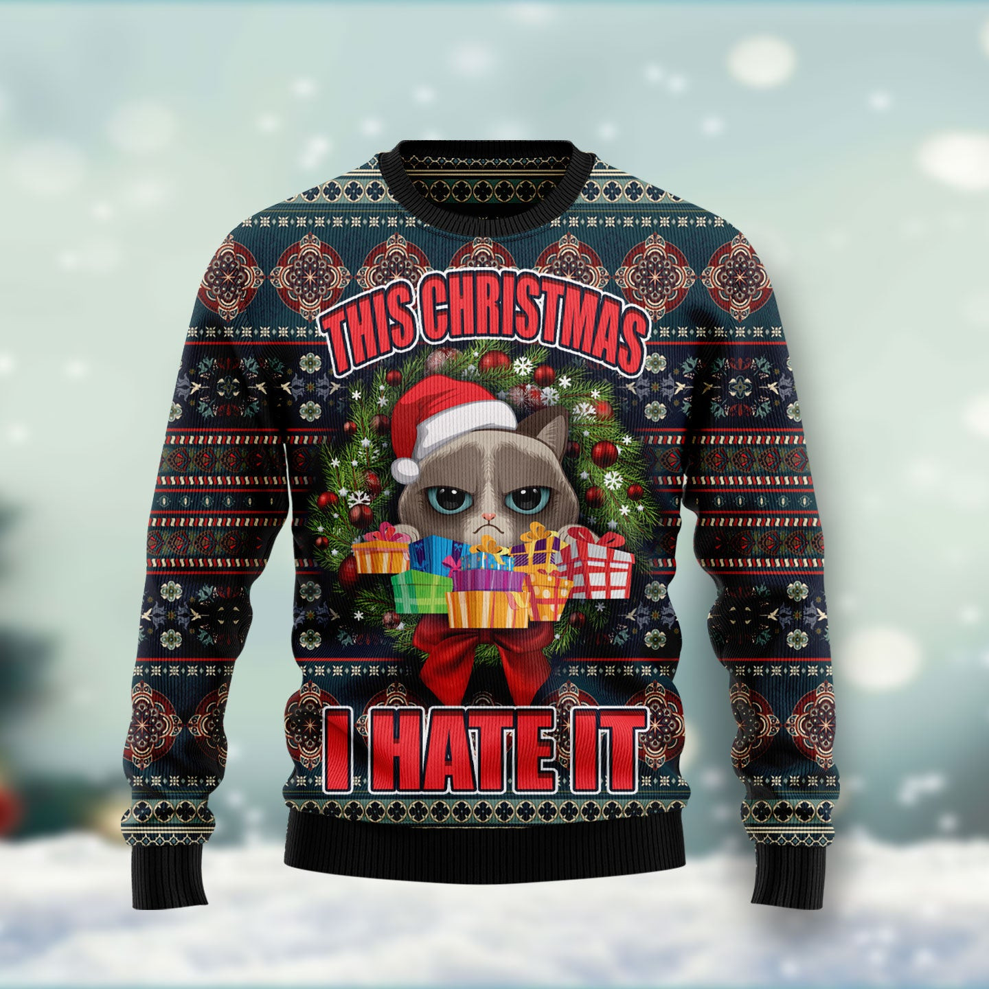 Grumpy Cat This Christmas Hate It Ugly Christmas Sweater
