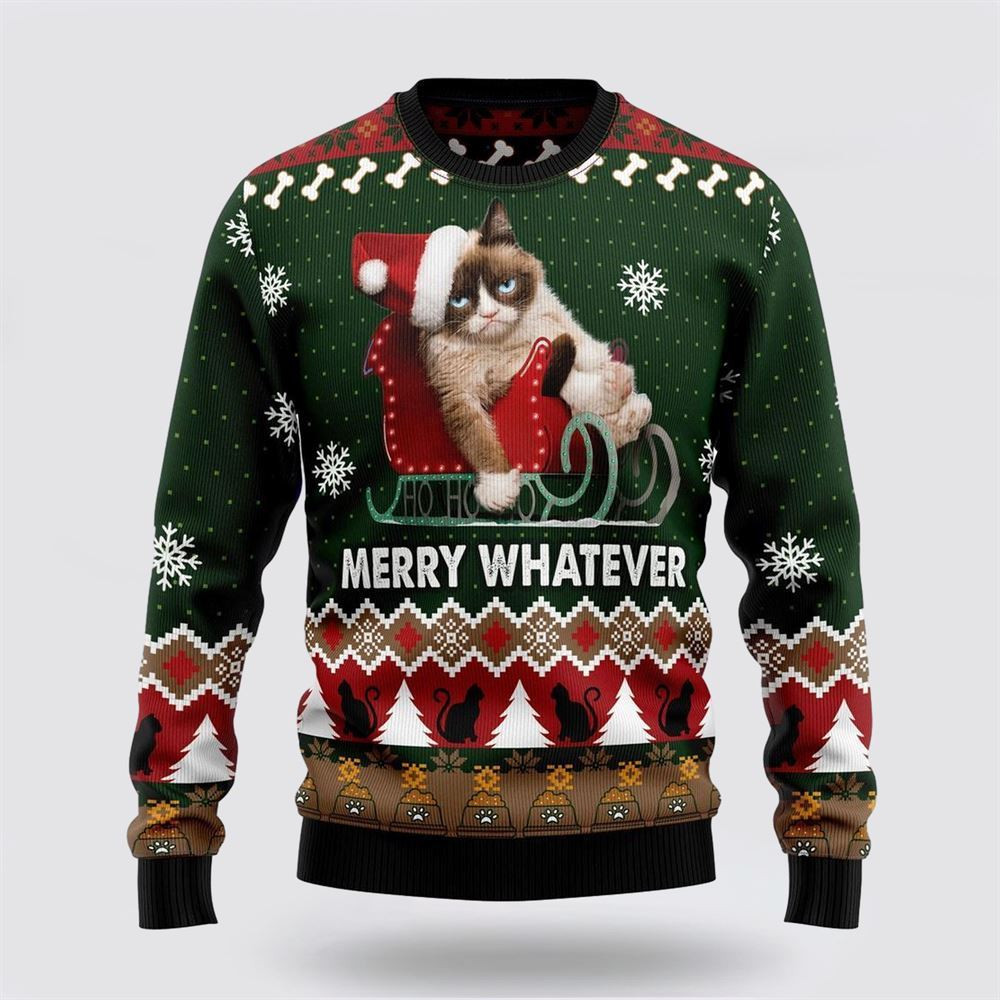 Grumpy Cat Ugly Christmas Sweater Christmas Gift For Cat Love Christmas Present Ideas
