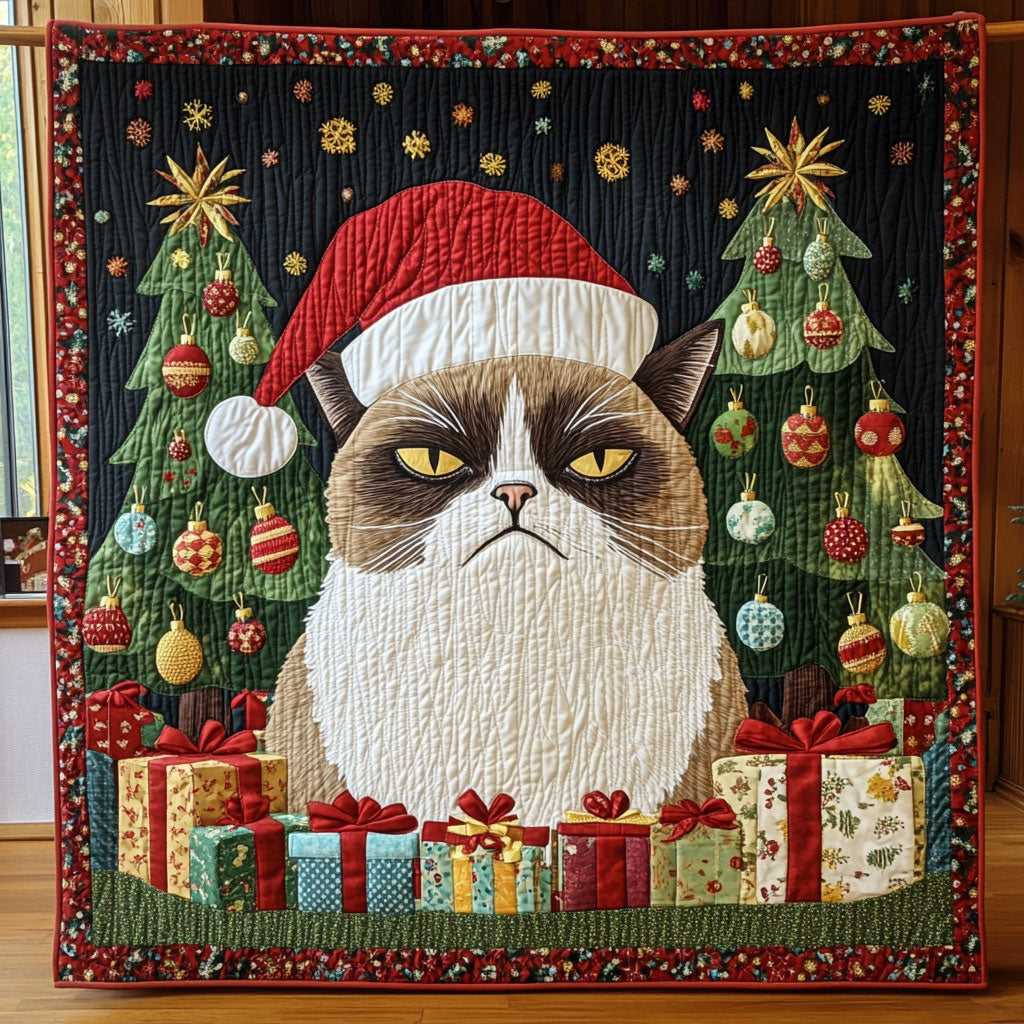 Grumpy Claus Quilt Thoughtful Holiday Gift Featuring Quilt Blanket