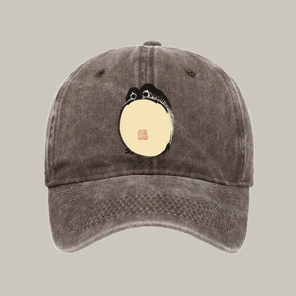 Grumpy Frog Japanese Washed Cap Cute Baseball Caps Christmas Gift Ideas For Wife