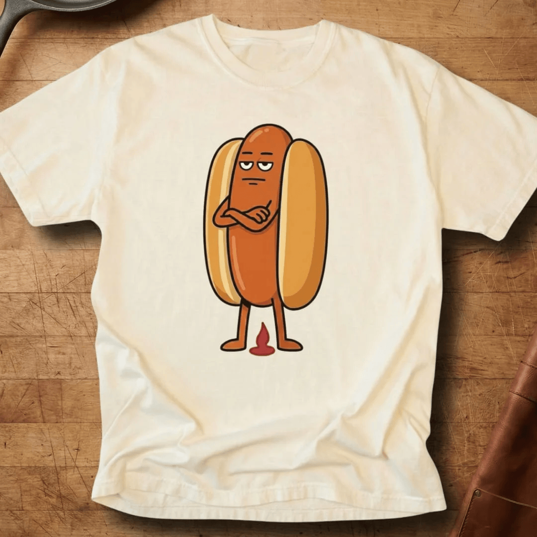 Grumpy Hot Dog Ketchup T-Shirt Funny Hotdog Food Shirt Gift For Him