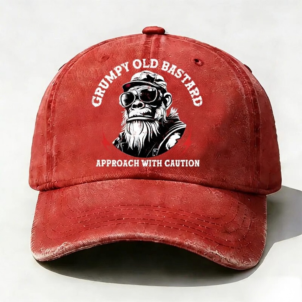 Grumpy Old Bastard Baseball Cap Approach With Caution Merch Gift For Father's Day