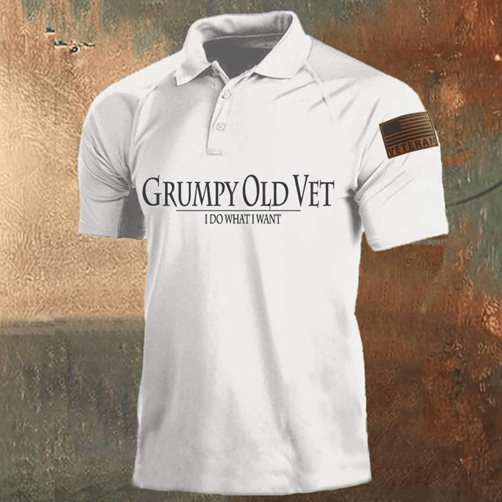 Grumpy Old Veteran Polo Shirt I Do What I Want Veteran Shirt Unique Gifts For Dad