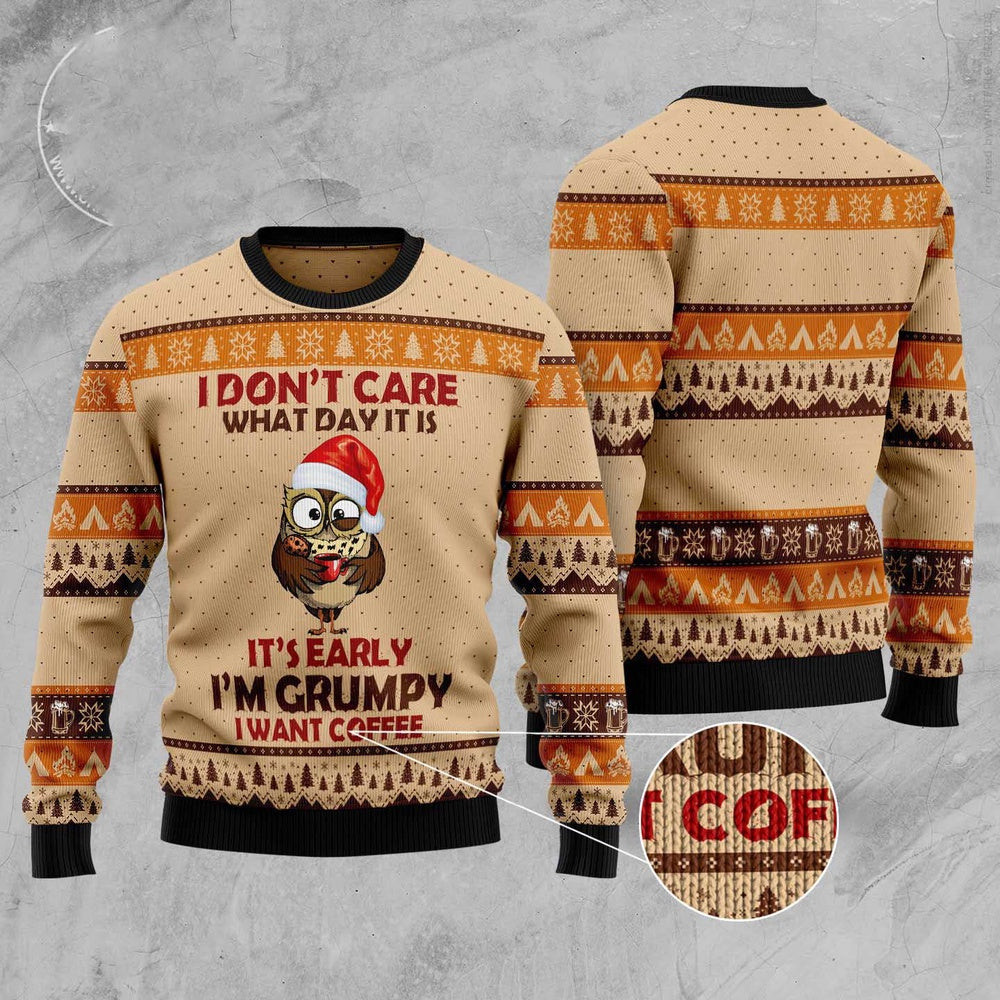 Grumpy Owl Ugly Christmas Sweater Funny Ugly Christmas Sweater Xmas Gifts