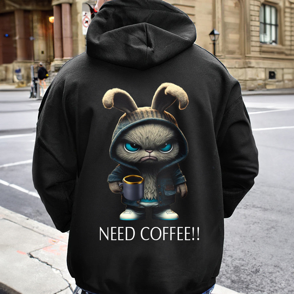 Grumpy Rabbit Need Coffee Hoodie Funny Cute Hoodie Gifts For Coffee Lovers Grumpy Rabbit Need Coffee Hoodie Funny Cute Hoodie Gifts For Coffee Lovers