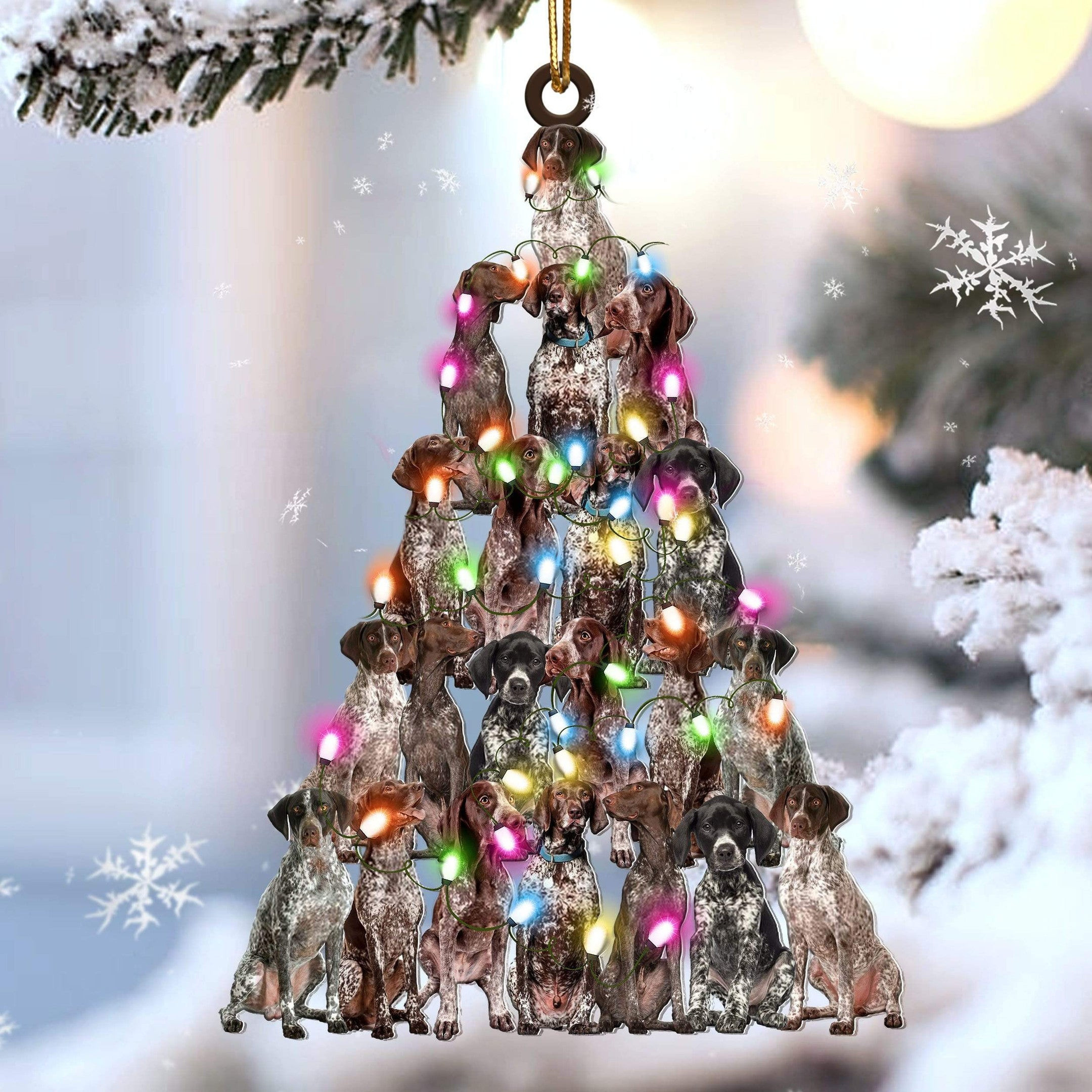 Gsp Christmas Tree Shaped Ornament For Gsp Lover Custom Acrylic Ornament For Dog Mom