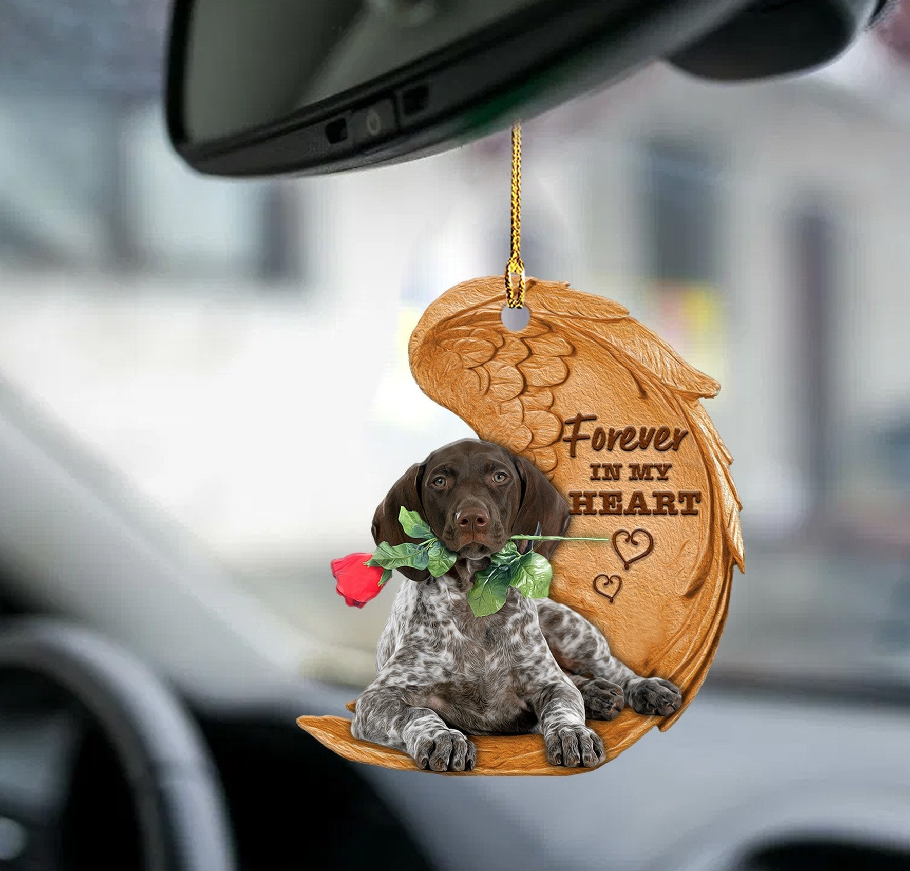 Gsp Forever In My Heart Hanging Ornament Dog Car Ornament Lasfour