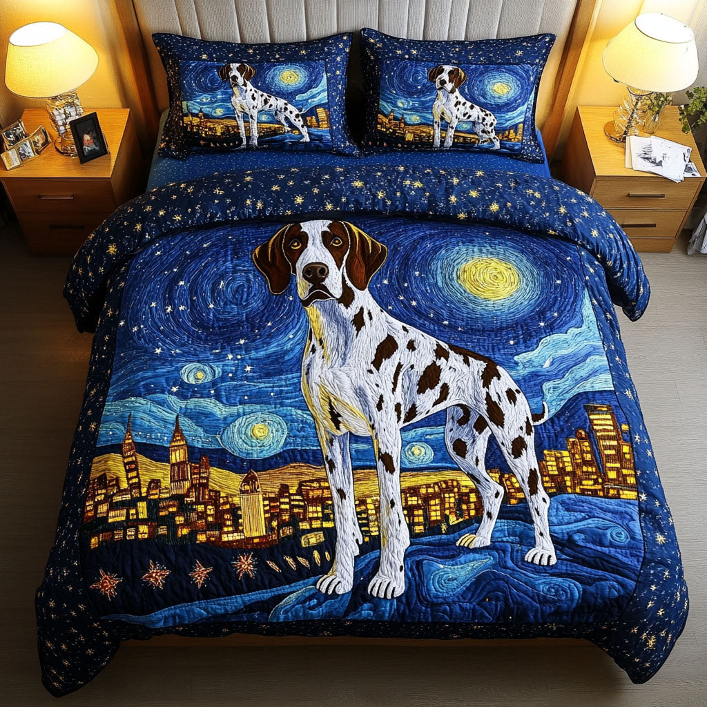GSP Starry City Quilted Bedding Set Bed Decorations Cute Dog Owner Gift Ideas