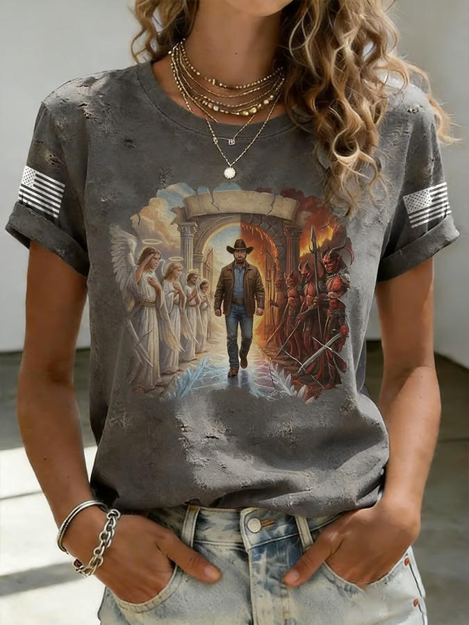 Guardian Angels Needed Protection Graphic Tees Women Chuck Norris Memorial Shirt Gift