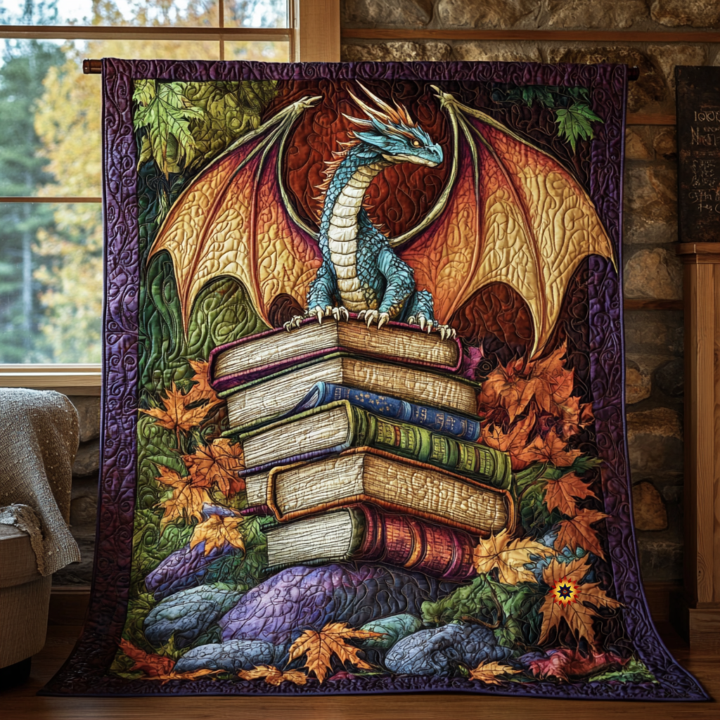 Guardian Dragon Holiday Xmas Quilt Blanket Holiday Gifts For Grandma
