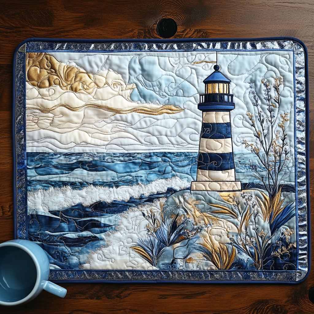 Guardian Light Quilted Place Mat Dining Table Decor Mother'S Day Gifts For Beach Lovers