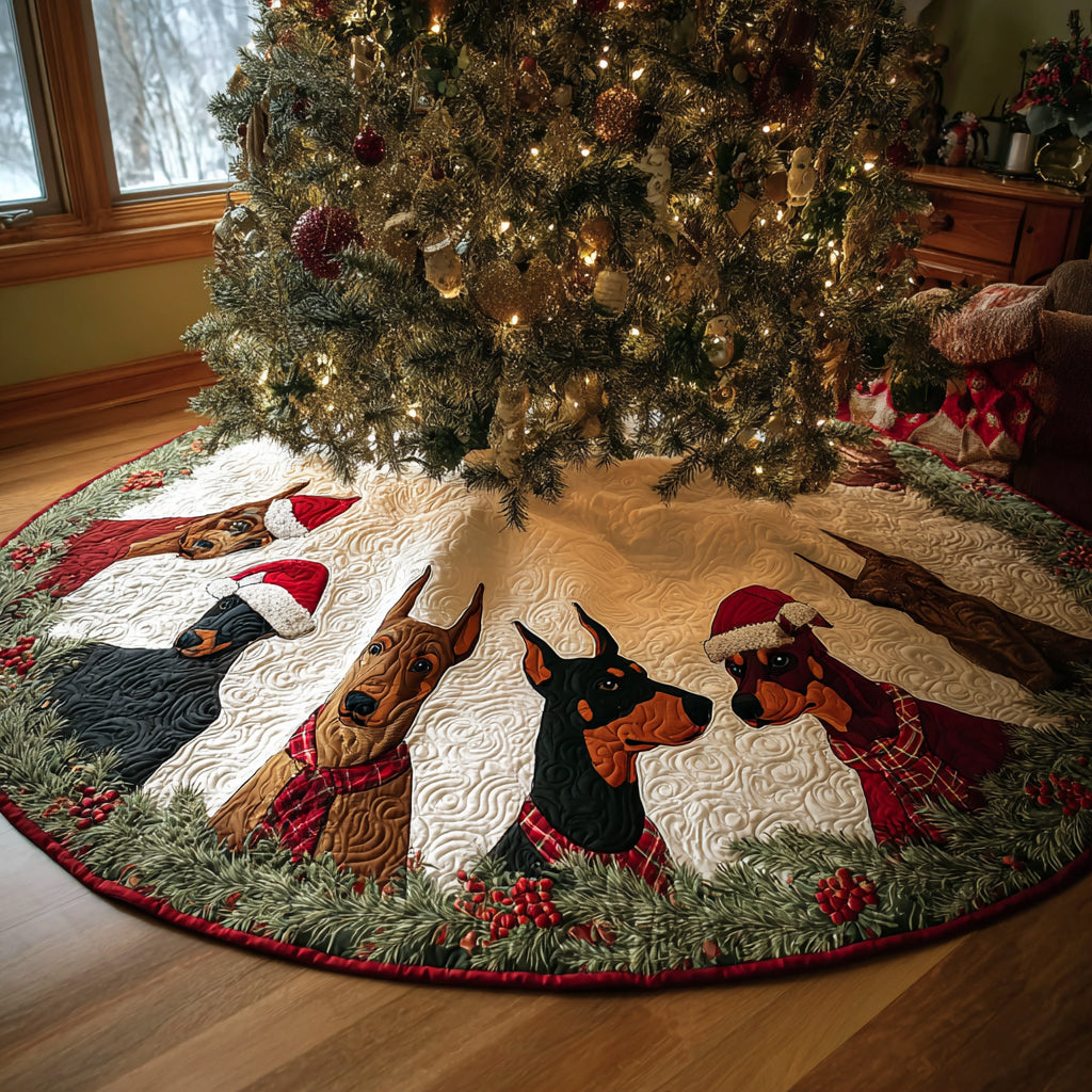 Guardian of Christmas Christmas Quilted Tree Skirt Xmas Decorations Xmas Gift For Dog Lover