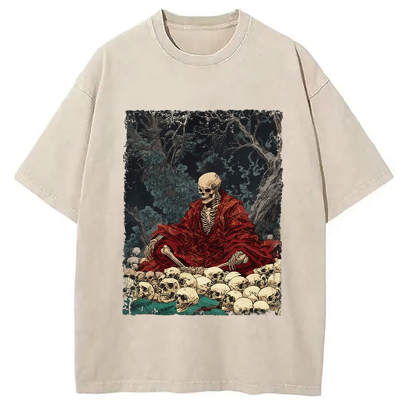 Guardian Of The Skulls Washed T-Shirt Trendy Everyday Casual Outfit Gifts For Him