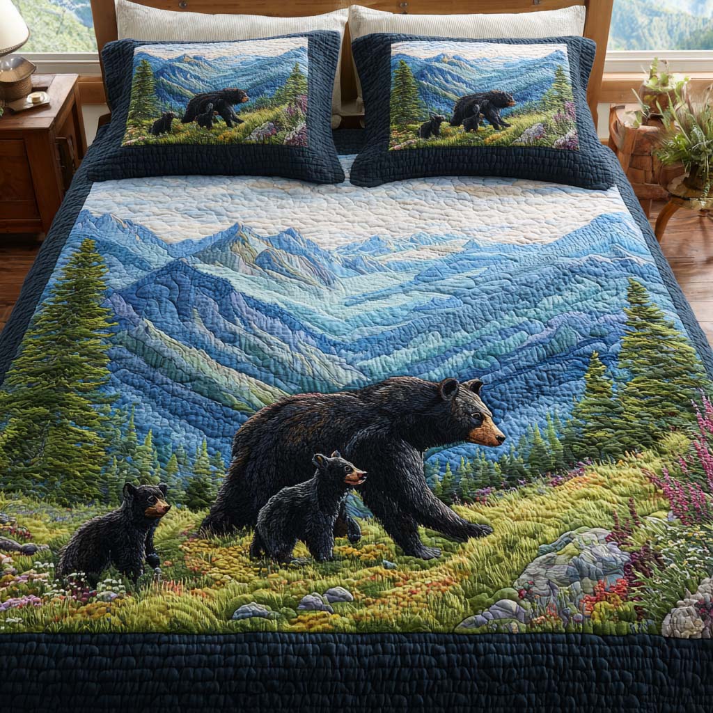Guardian Paws Quilted Bedding Set Bed Room Decoration Christmas Bear Gifts