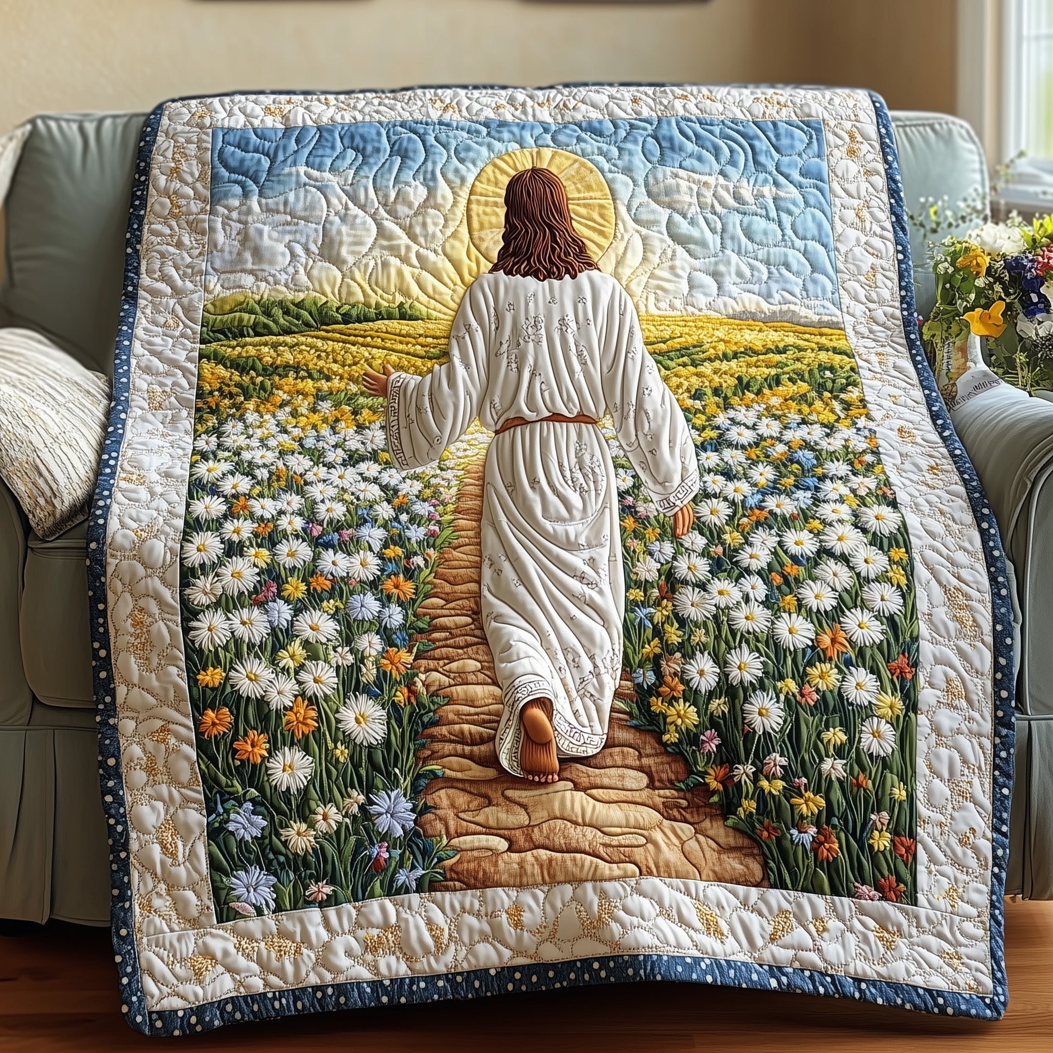 Guided by Grace Quilted Blanket Cute Bed BlanketFaith Based Christmas Gifts