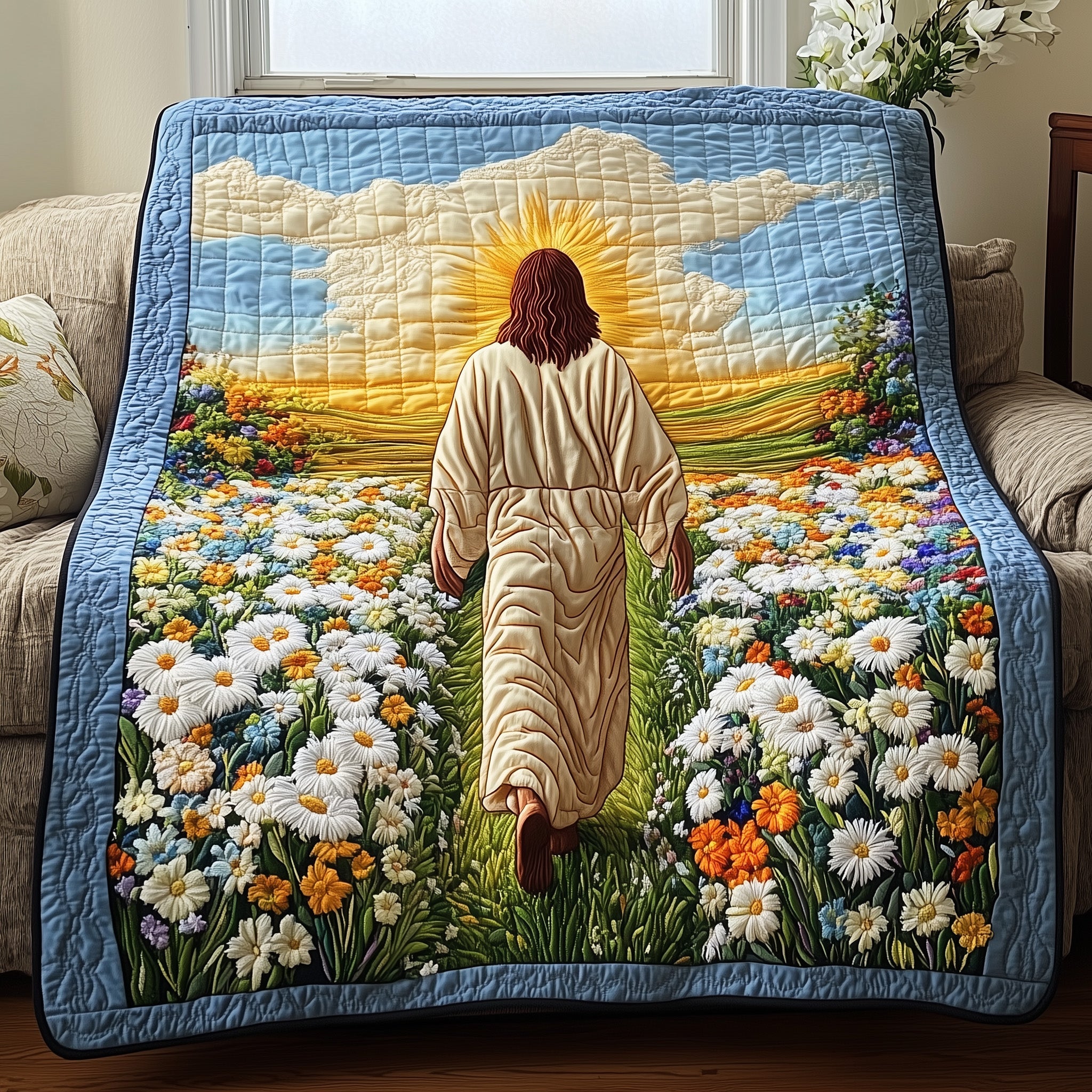 Guided by Grace Quilted Blanket Cute Bed BlanketGifts For Women Of Faith