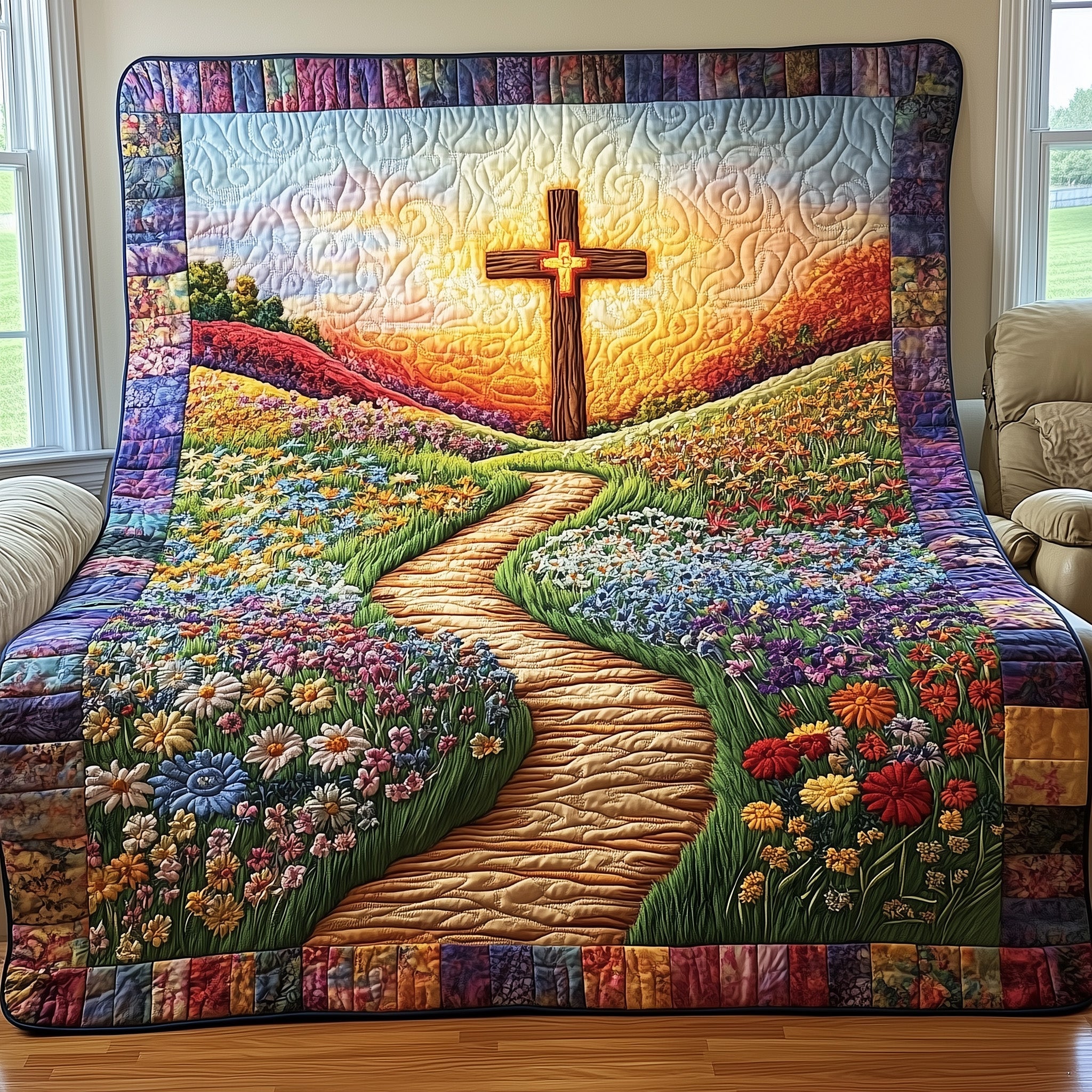 Guided by Grace Quilted Blanket Cute Bed BlanketJesus Faith Based Gifts For Her