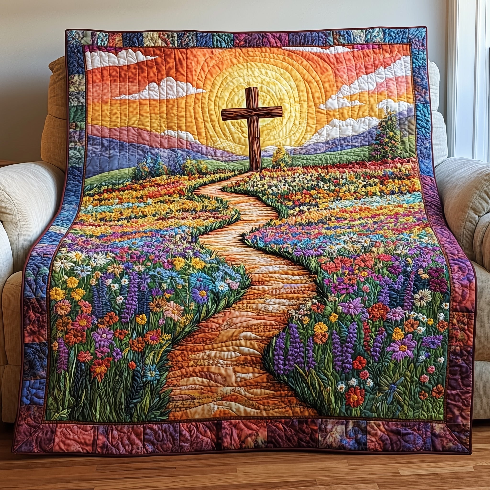 Guided by Grace Quilted Blanket Cute Bed BlanketJesus The Gift Of Faith
