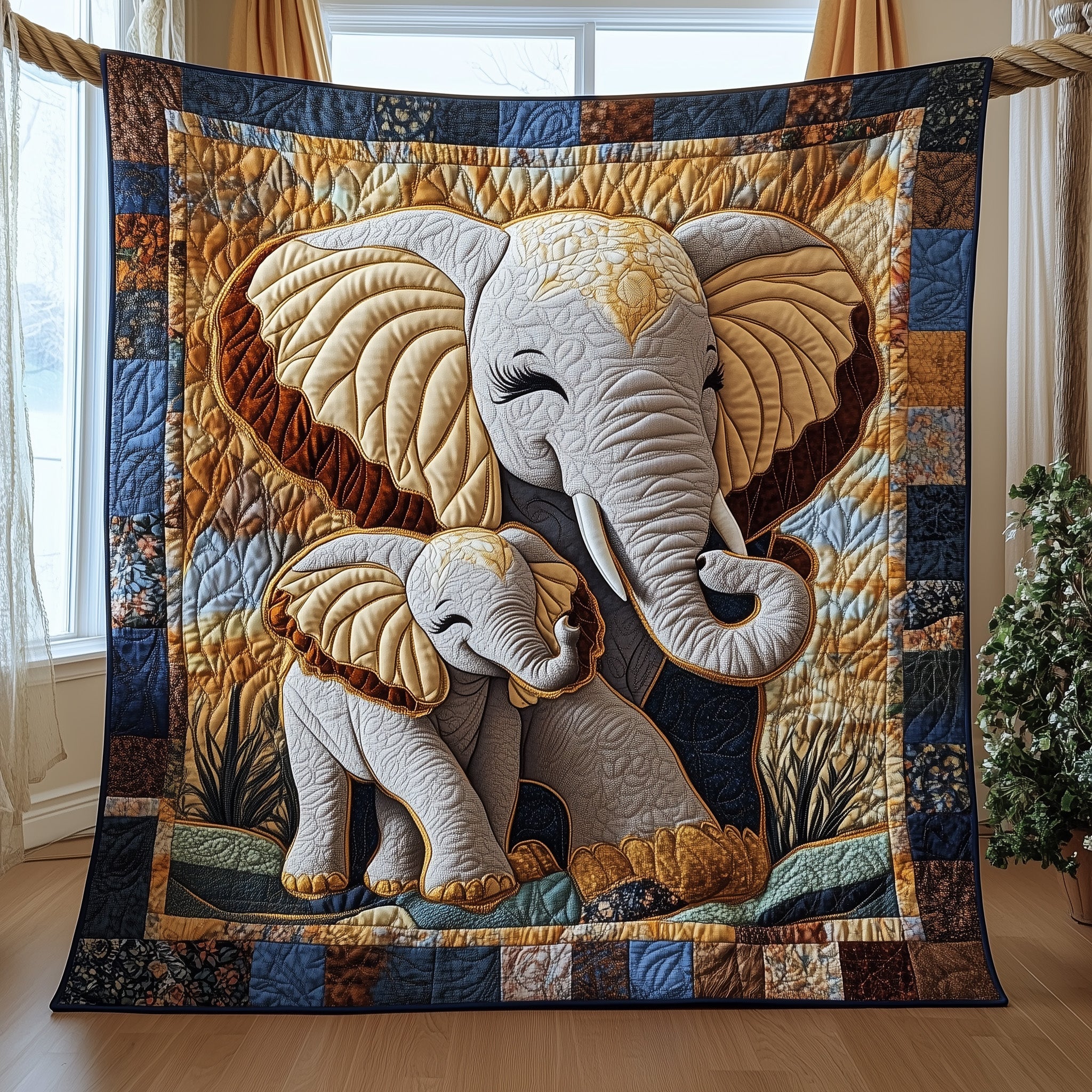 Guided by Love Quilted Blanket Cute Bed BlanketCute Elephant Gifts For Women
