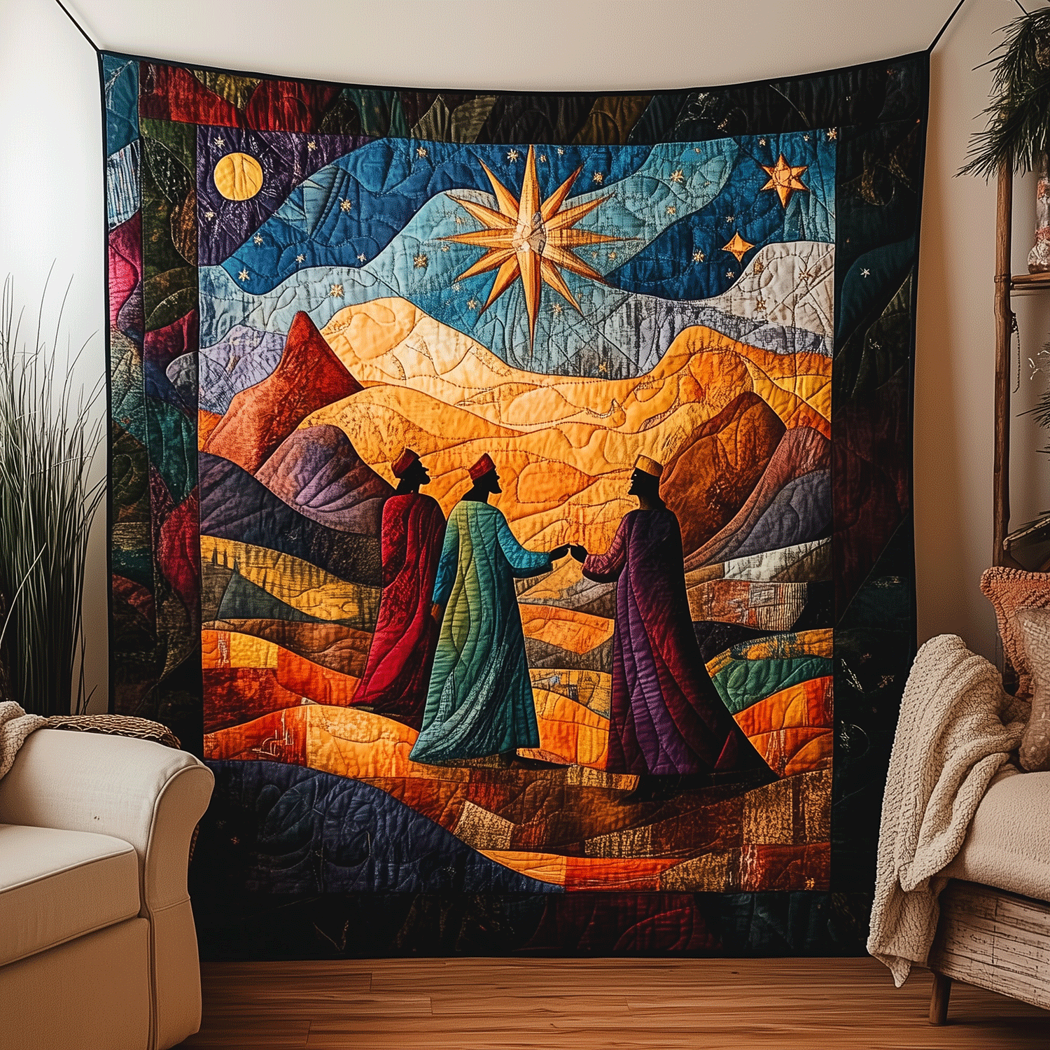 Guided By The Star Quilted Blanket Gift For Christian