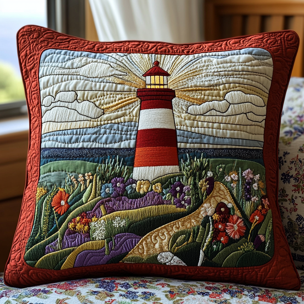 Guiding Light Quilted Pillow Case Nice Pillow Covers Best Lighthouse Gifts