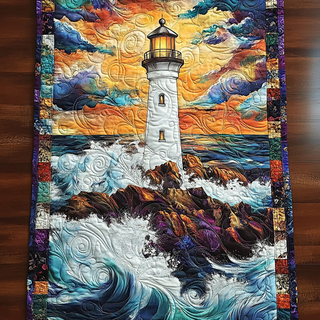 Guiding Light Quilted Table Runner Dining Table Decor Ideas Lighthouse Christmas Gifts