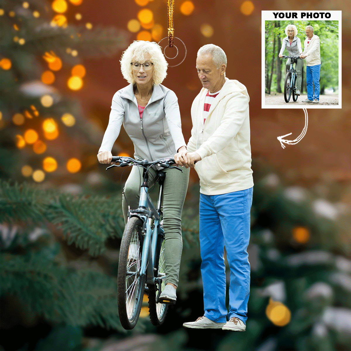 Guiding Path Personalized Photo Mica Ornament Gift For Couple