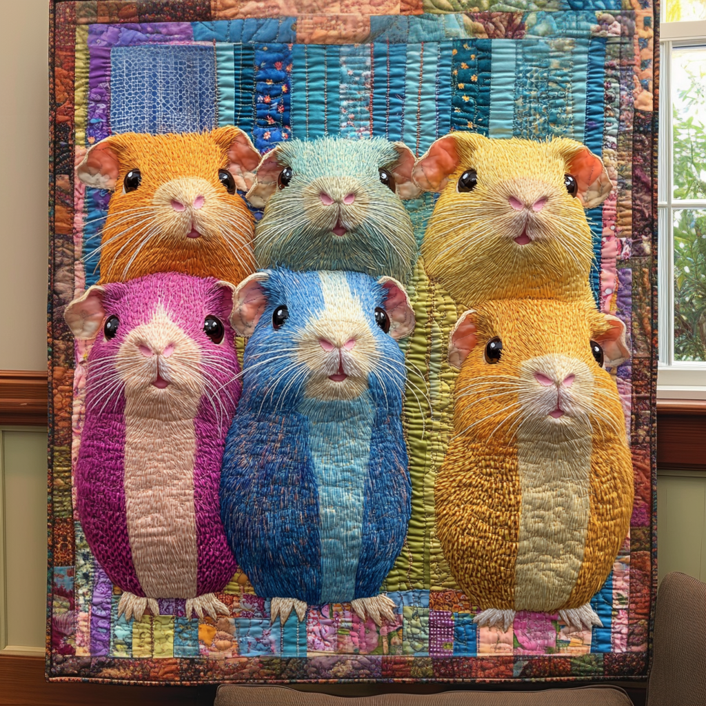 Guinea Whimsy Quilted Blanket Christmas Throw Blanket Unique Gifts For Animal Lovers