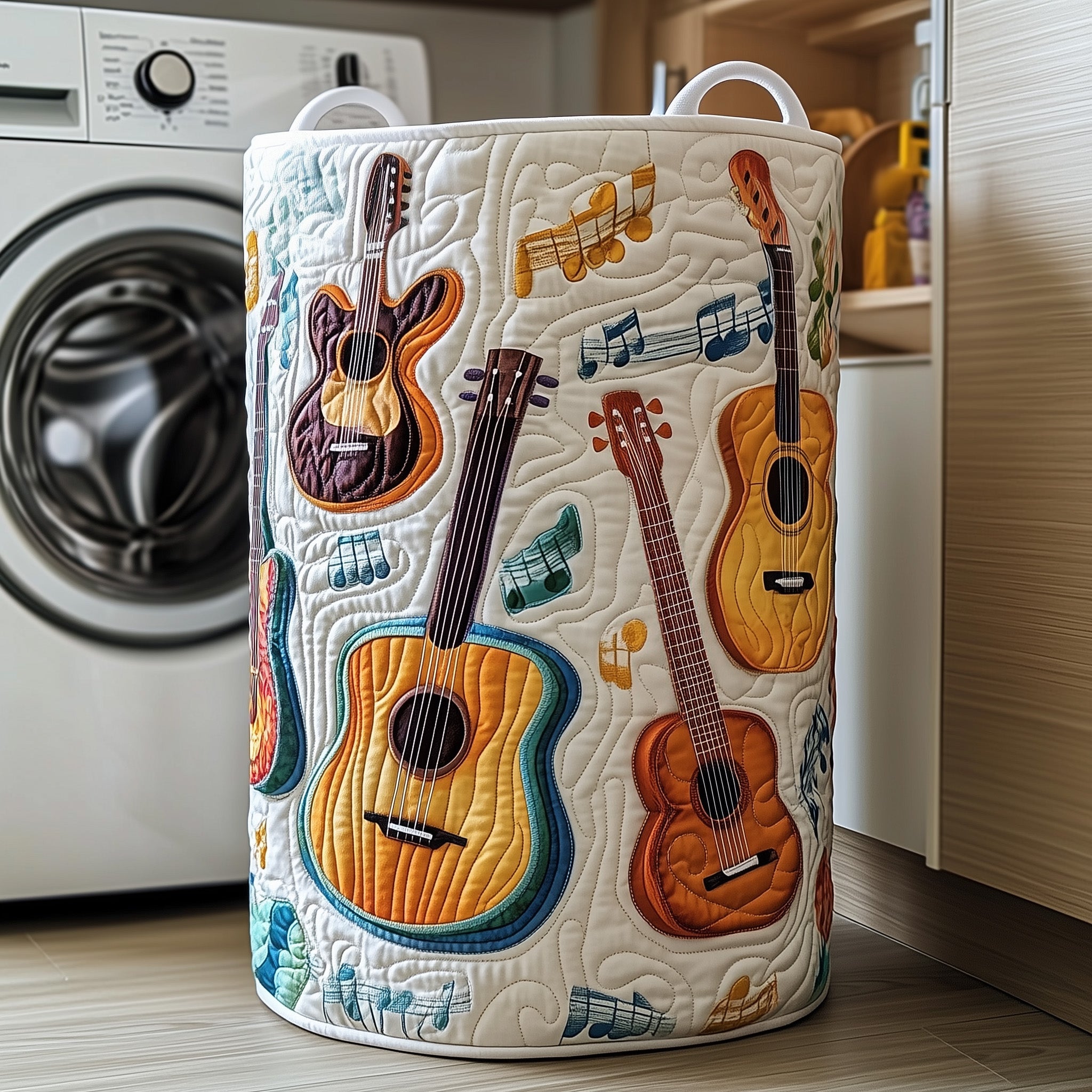 Guitar Band Quilted Laundry Basket Christmas Merch Gift