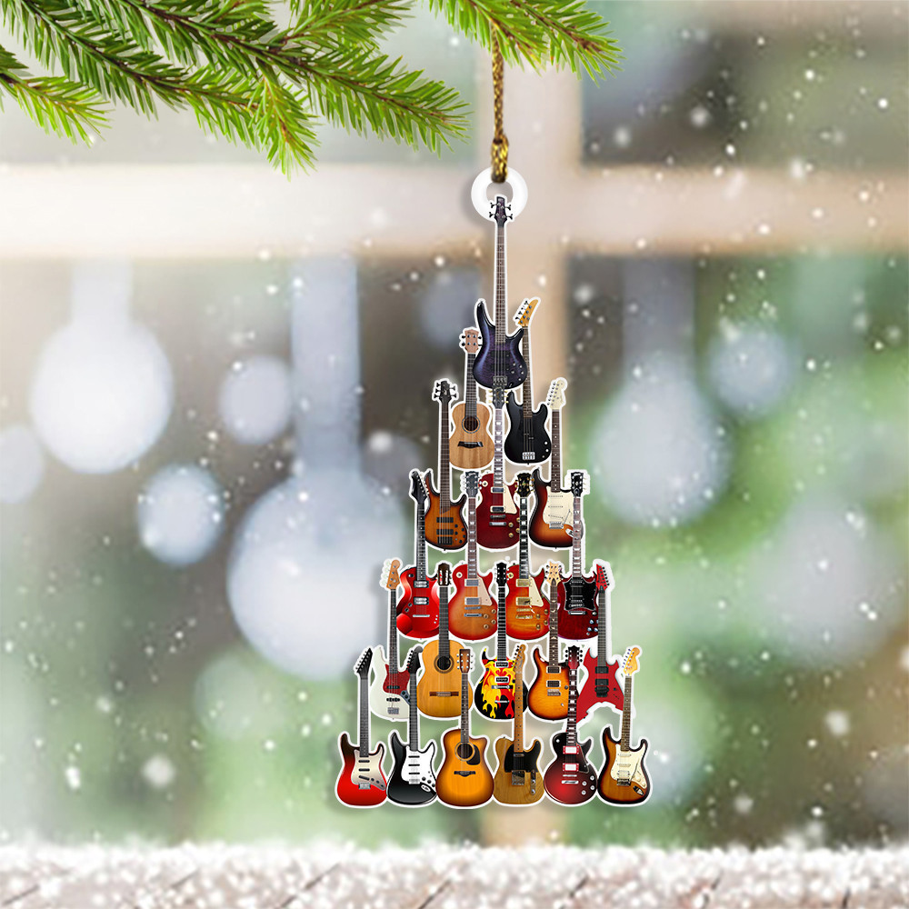 Guitar Christmas Tree Ornament Christmas Ornament Tree Gifts For Guitar Lovers