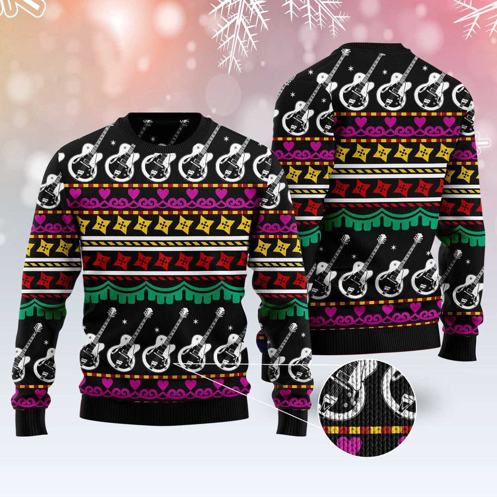 Guitar Christmas Ugly Christmas Sweater Funny Ugly Christmas Sweater Xmas Gifts