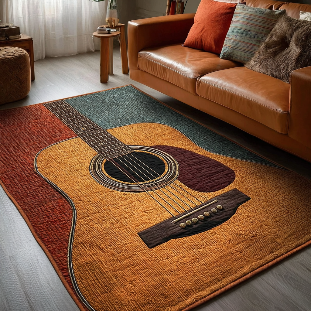 Guitar Flow Area Rug  Large Rugs For Living Room Holiday Gifts For Guitarist