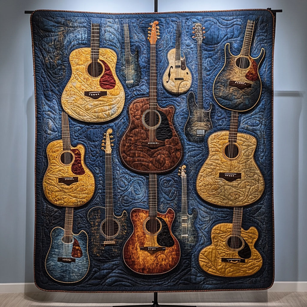 Guitar Groove Quilted Blanket Gift Ideas For Music Lovers