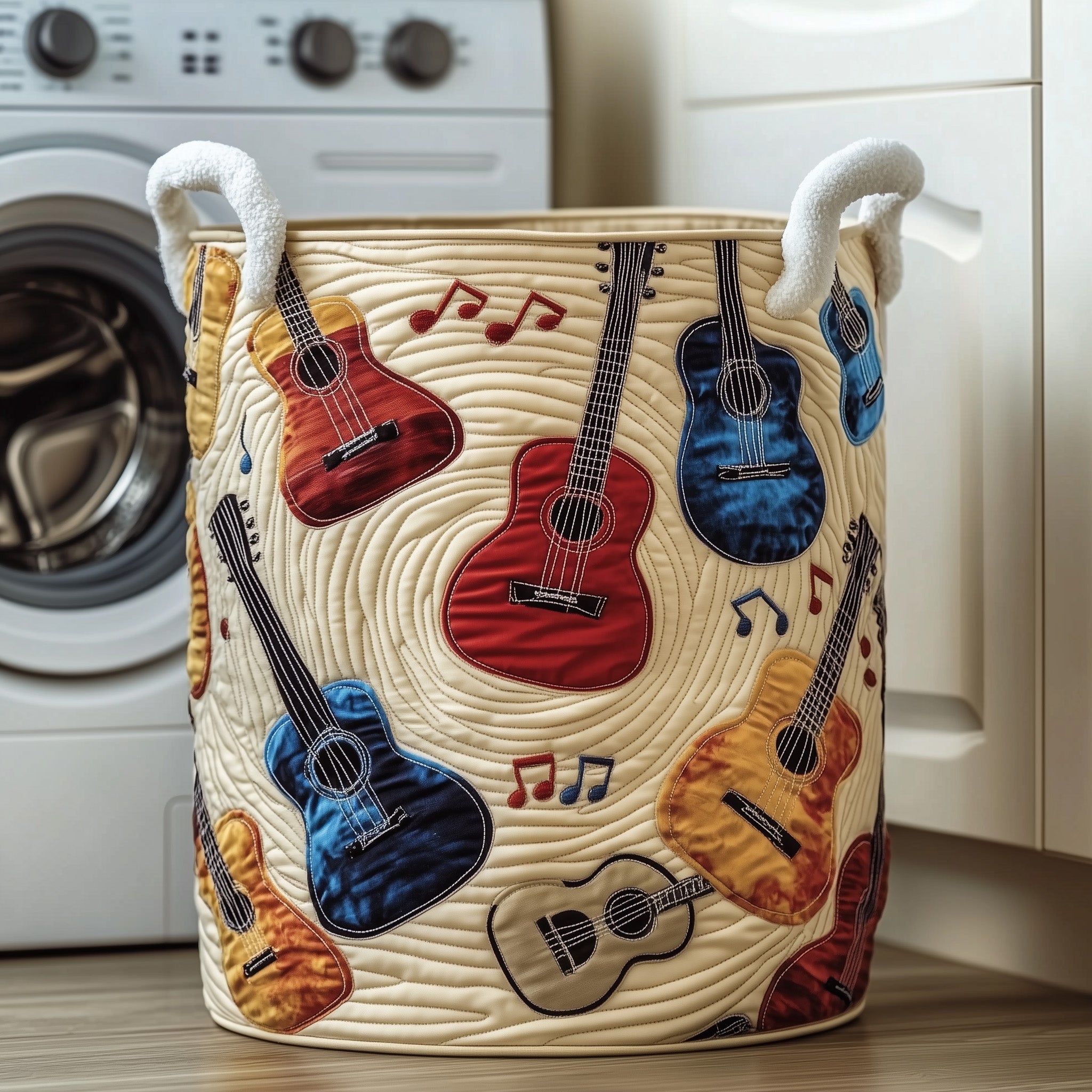 Guitar La La Quilted Laundry Basket Must-Have Home Essential